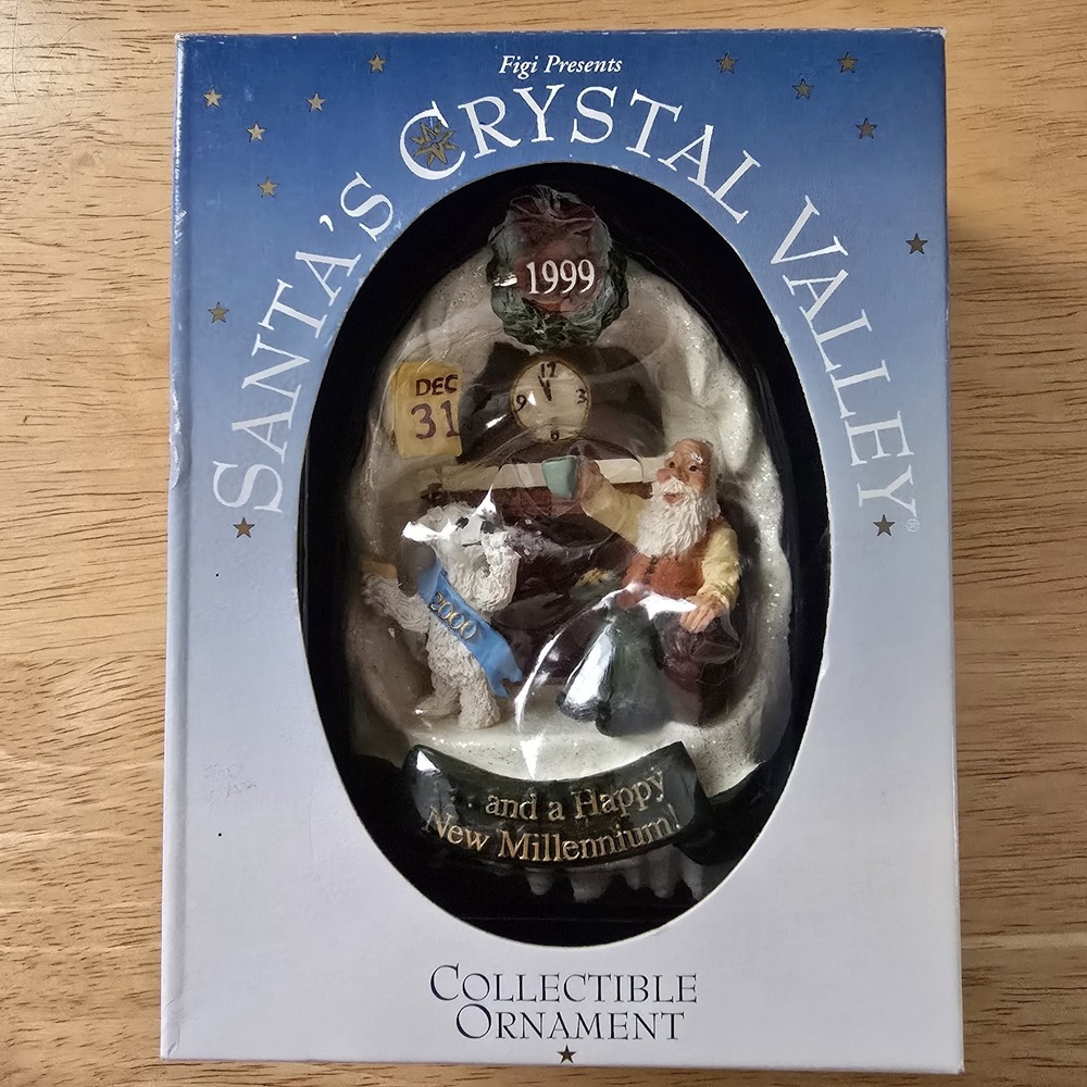 VTG 1999 Santa's Crystal Valley "Happy New‎ Millennium" Ornament NIB - Picture 8 of 8